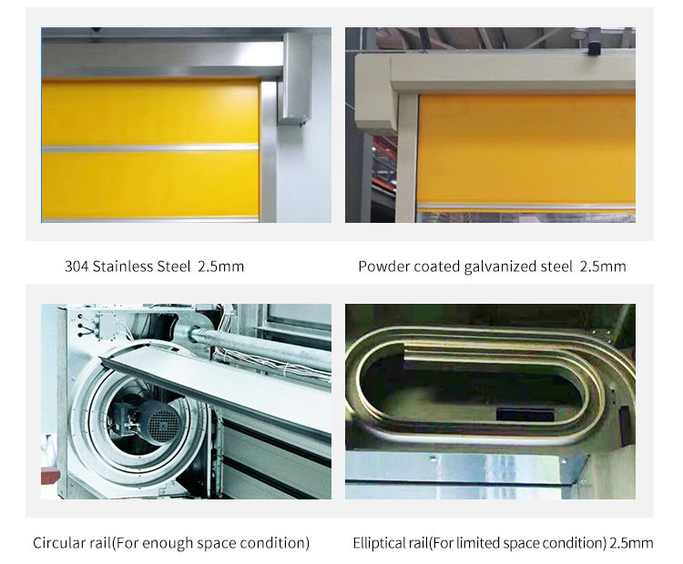 aluminum rapid door frame and rail