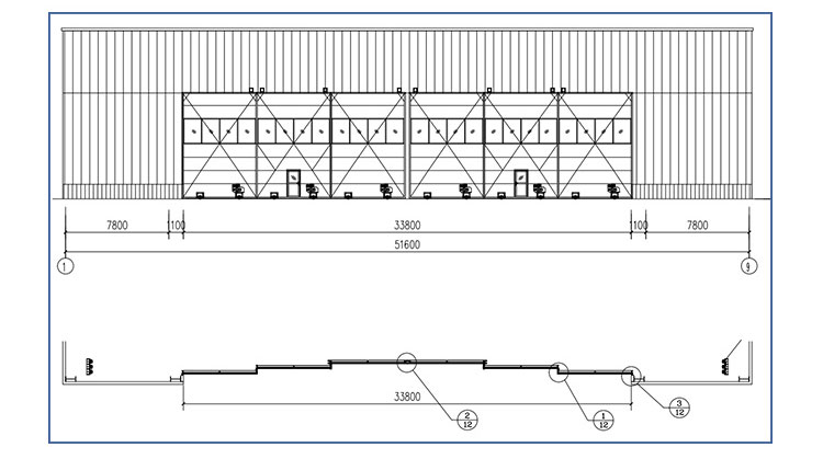 Sliding hangar door diagram