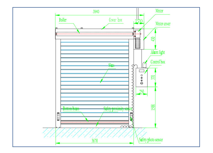 aluminium rapid roller door drawing